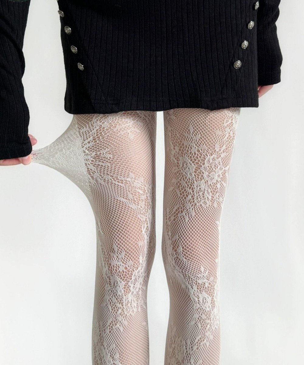 WEGO フラワー総レースタイツ 