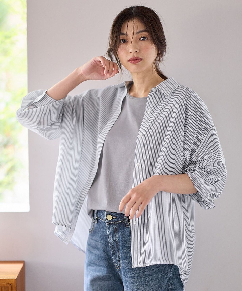 ANY L 【洗濯機可】シアーシャツ 