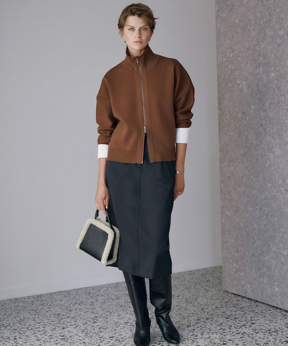 ICB 【洗える】シンセティックダブルフェイス ニットトラックジャケット 