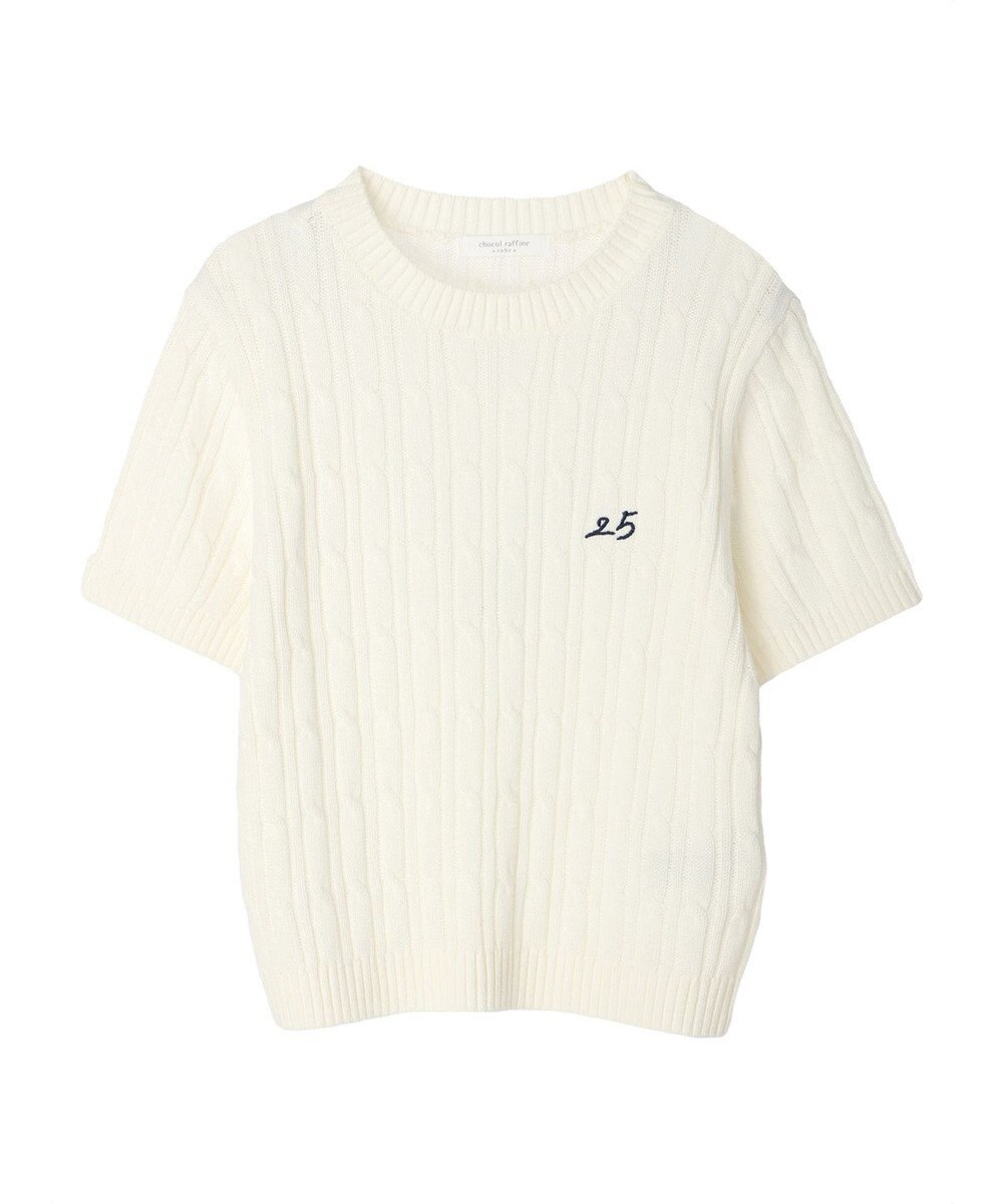 Green Parks ケーブル半袖ニット 