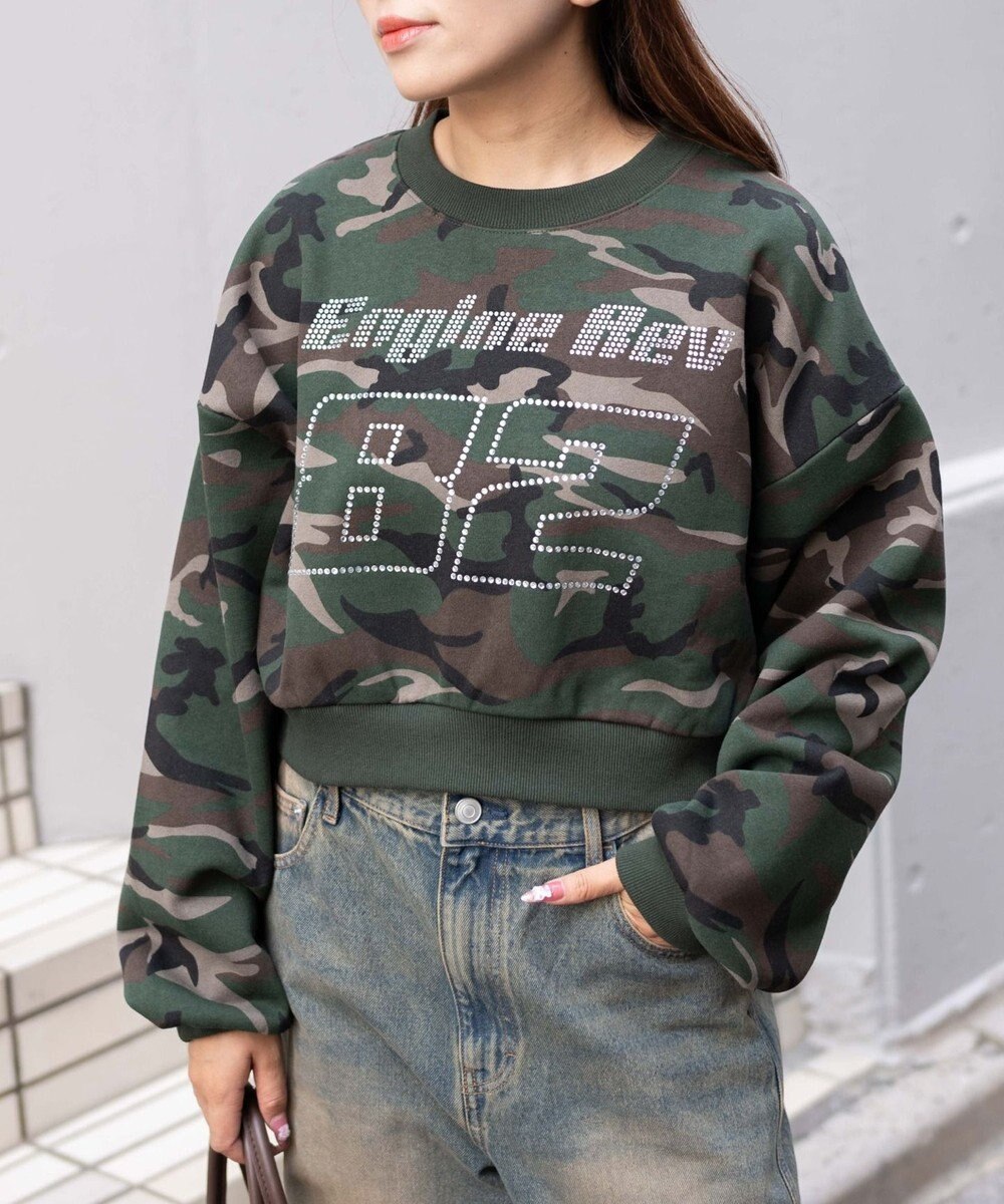 WEGO ラインストーンプルオーバースウェット 