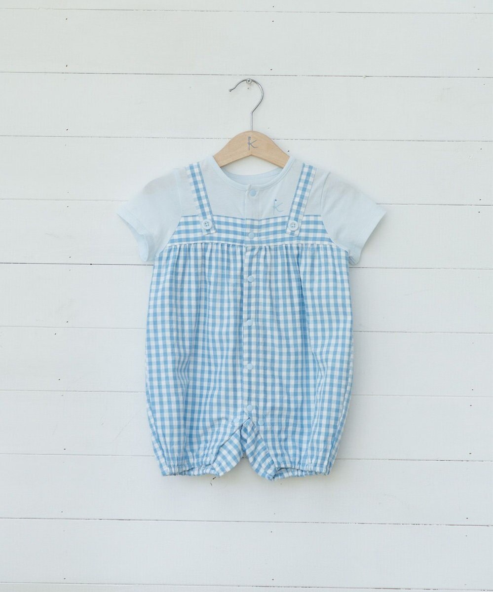 組曲 KIDS 【70㎝】ギンガム ロンパース 