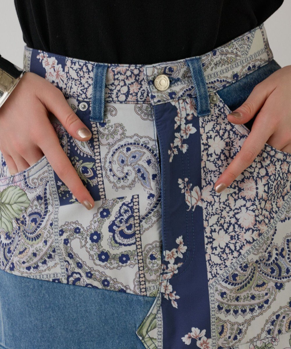 GRACE CONTINENTAL スカーフコンビデニムスカート 