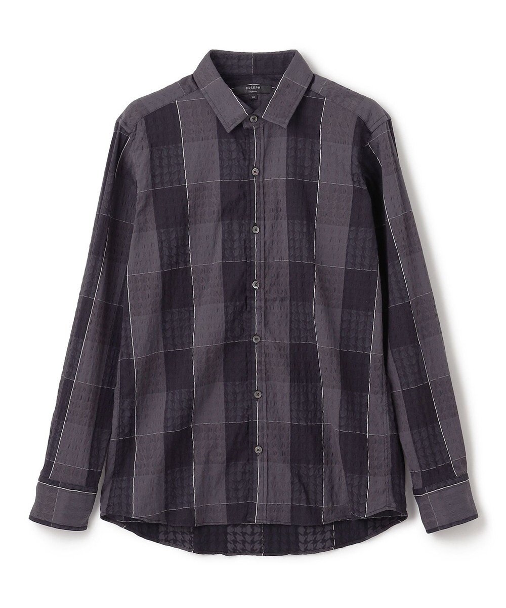 JOSEPH HOMME オーバーチェックジャガードストレッチ　レギュラーカラーシャツ 