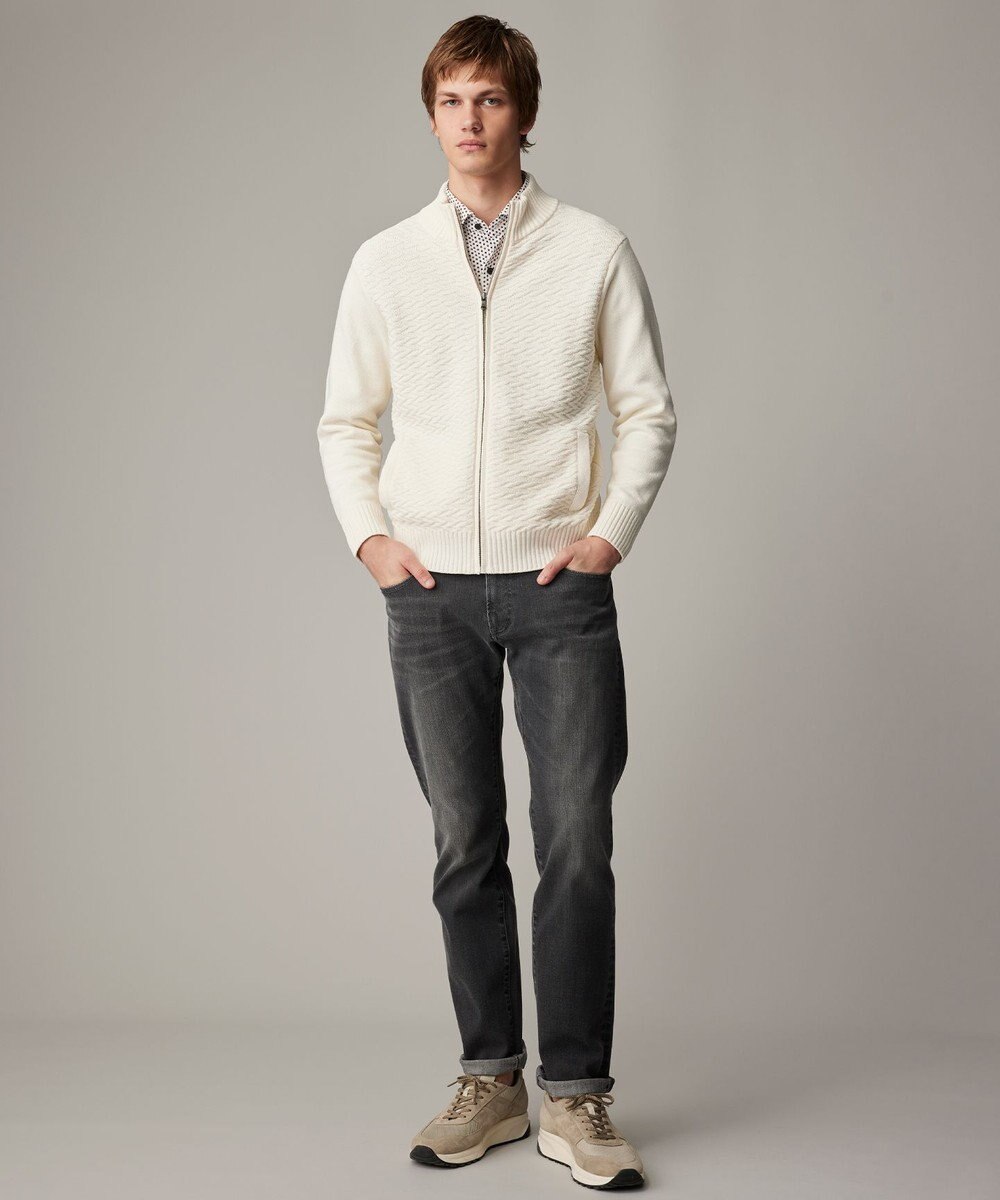 JOSEPH ABBOUD 【キングサイズ・25SS・洗える】バルキーニット ブルゾン 