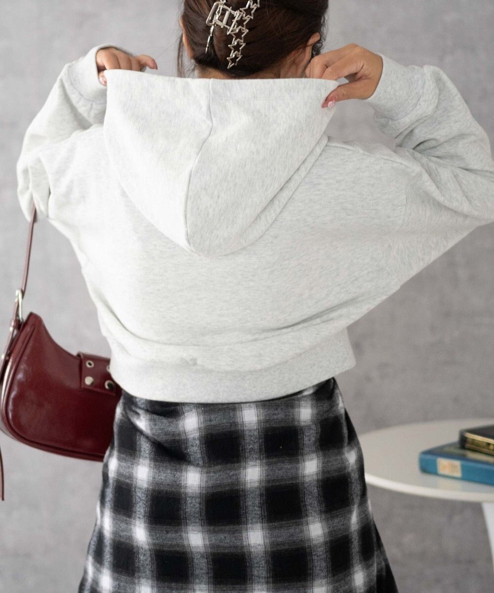 WEGO ラインストーンショートプルパーカー 