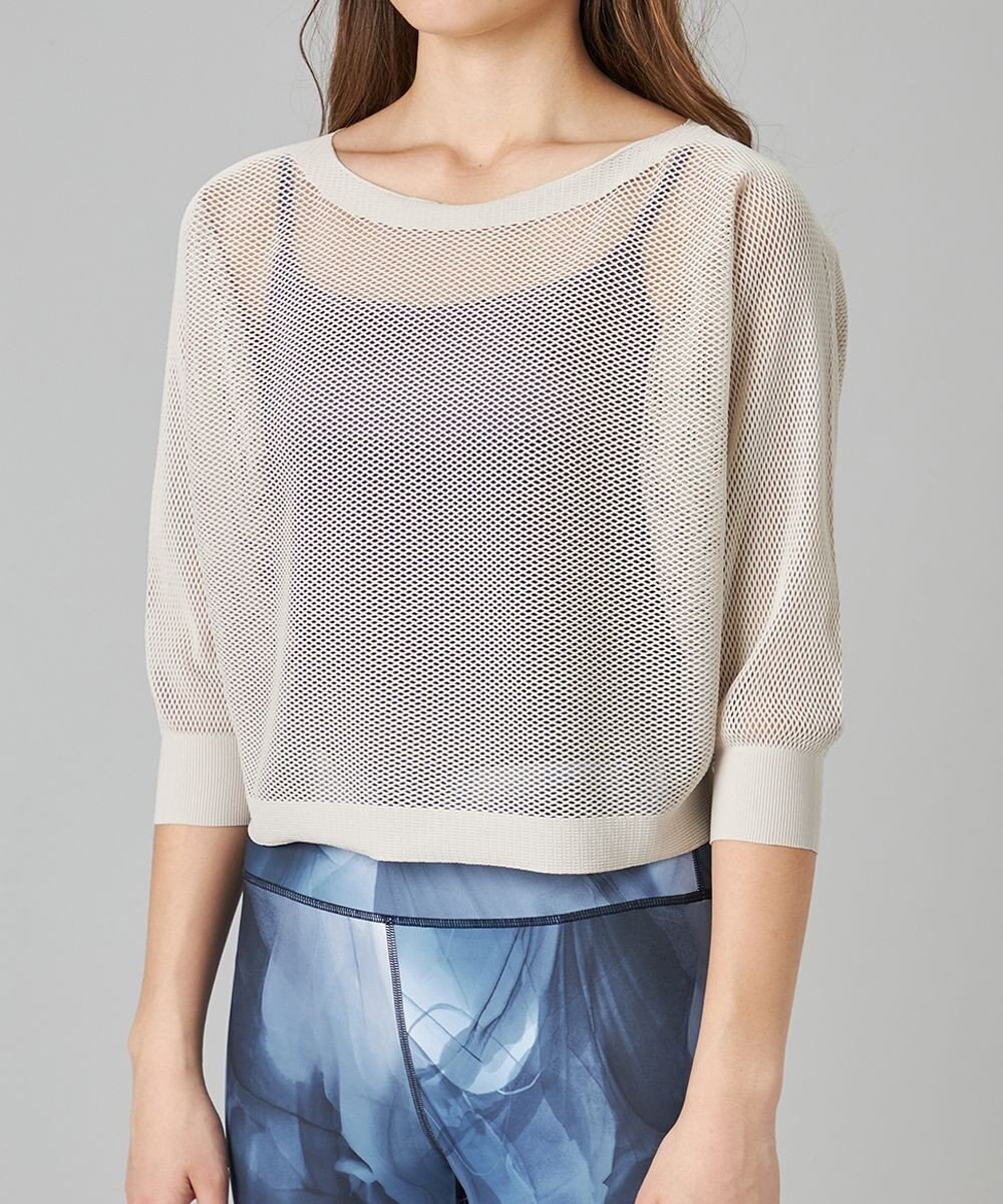 Chacott Chacott BALANCE【ノーソイングニット】７分袖メッシュニットＴシャツ 