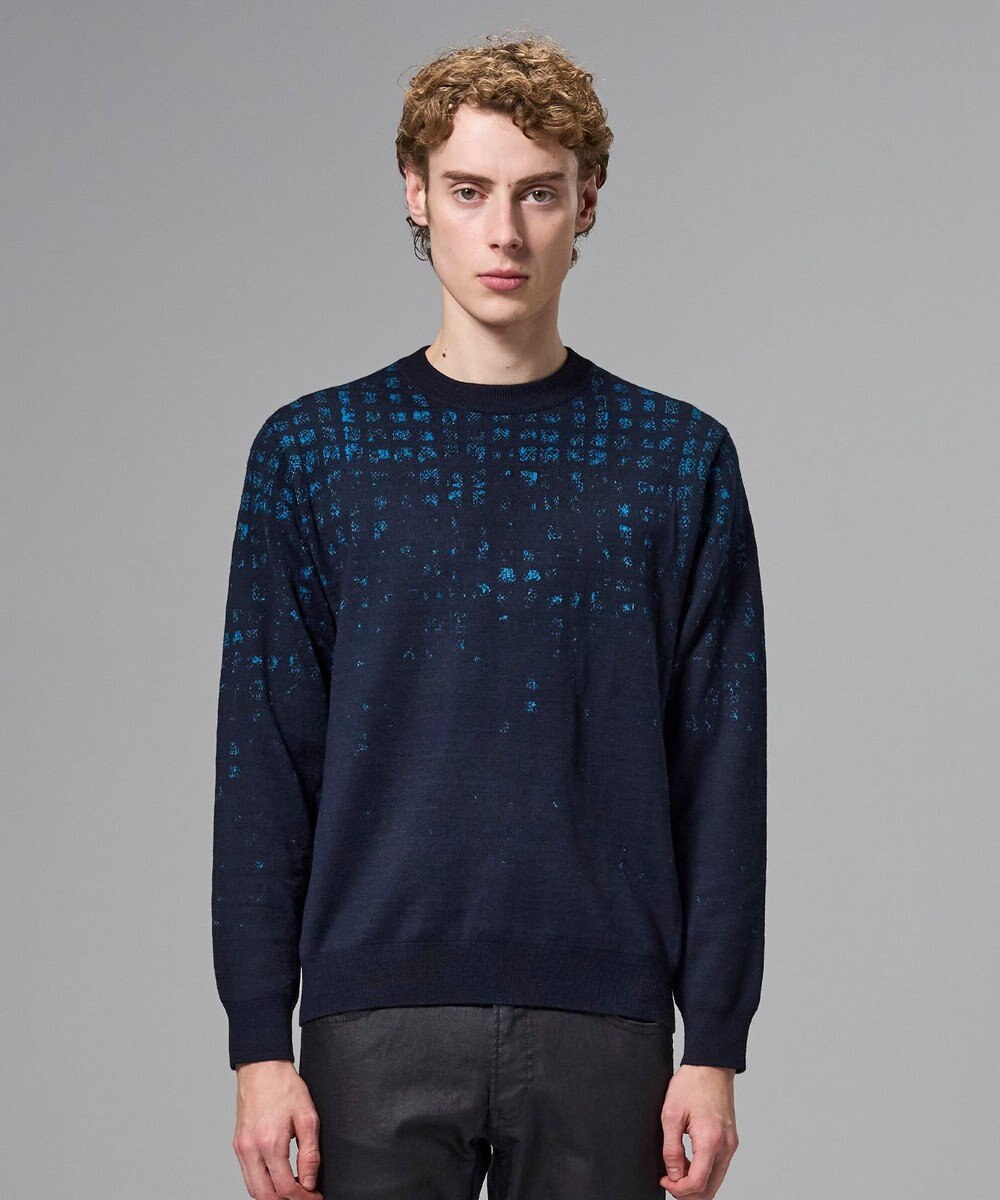 JOSEPH HOMME ドローイングブレイドジャガード　クルーネック長袖ニット 