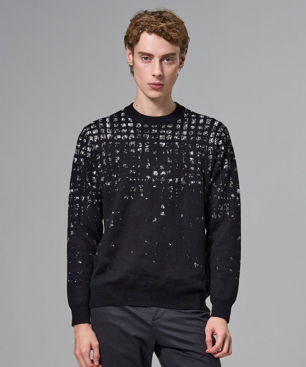JOSEPH HOMME ドローイングブレイドジャガード　クルーネック長袖ニット 