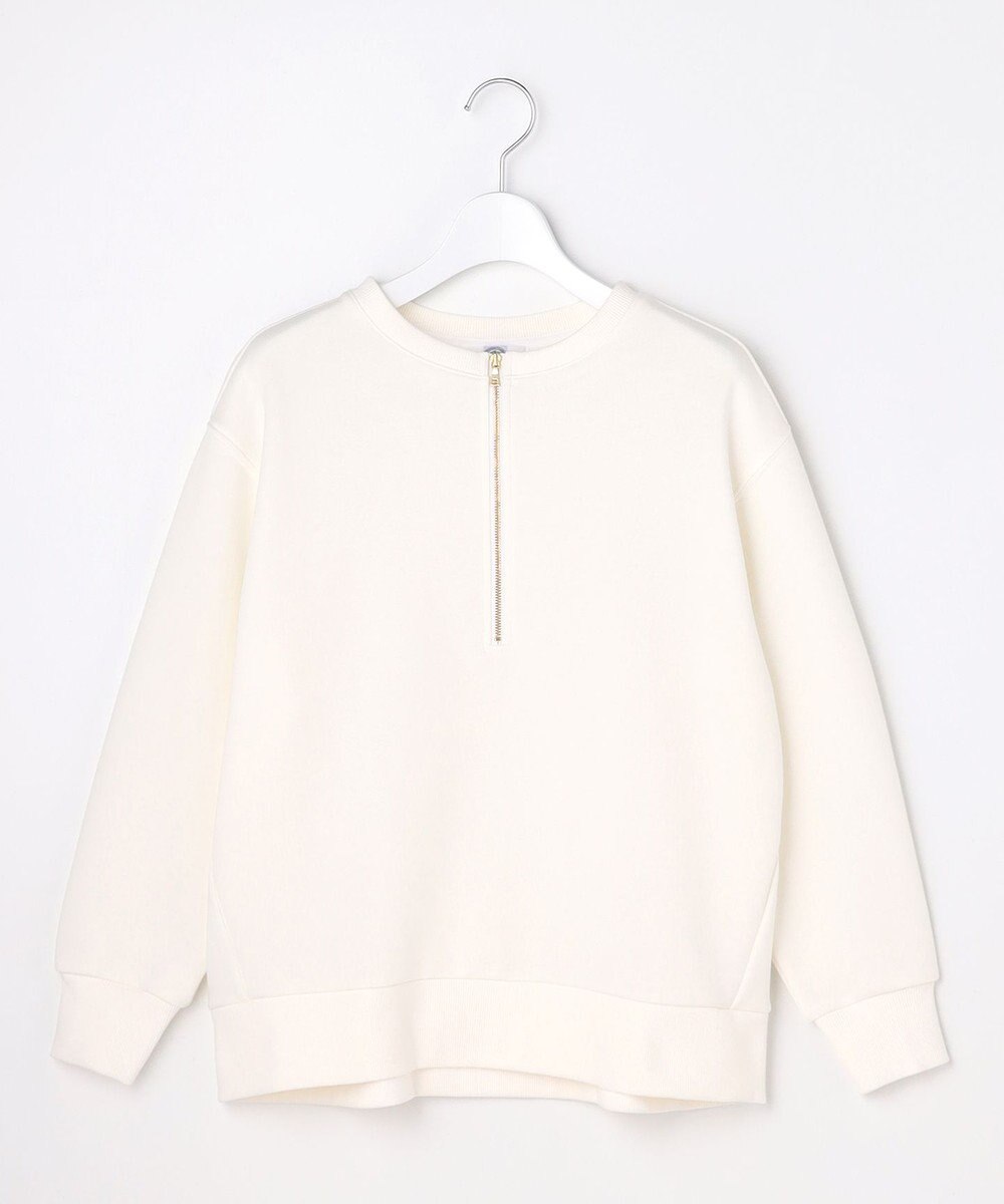 J.PRESS LADIES L 裏毛 ハーフジップ プルオーバー 