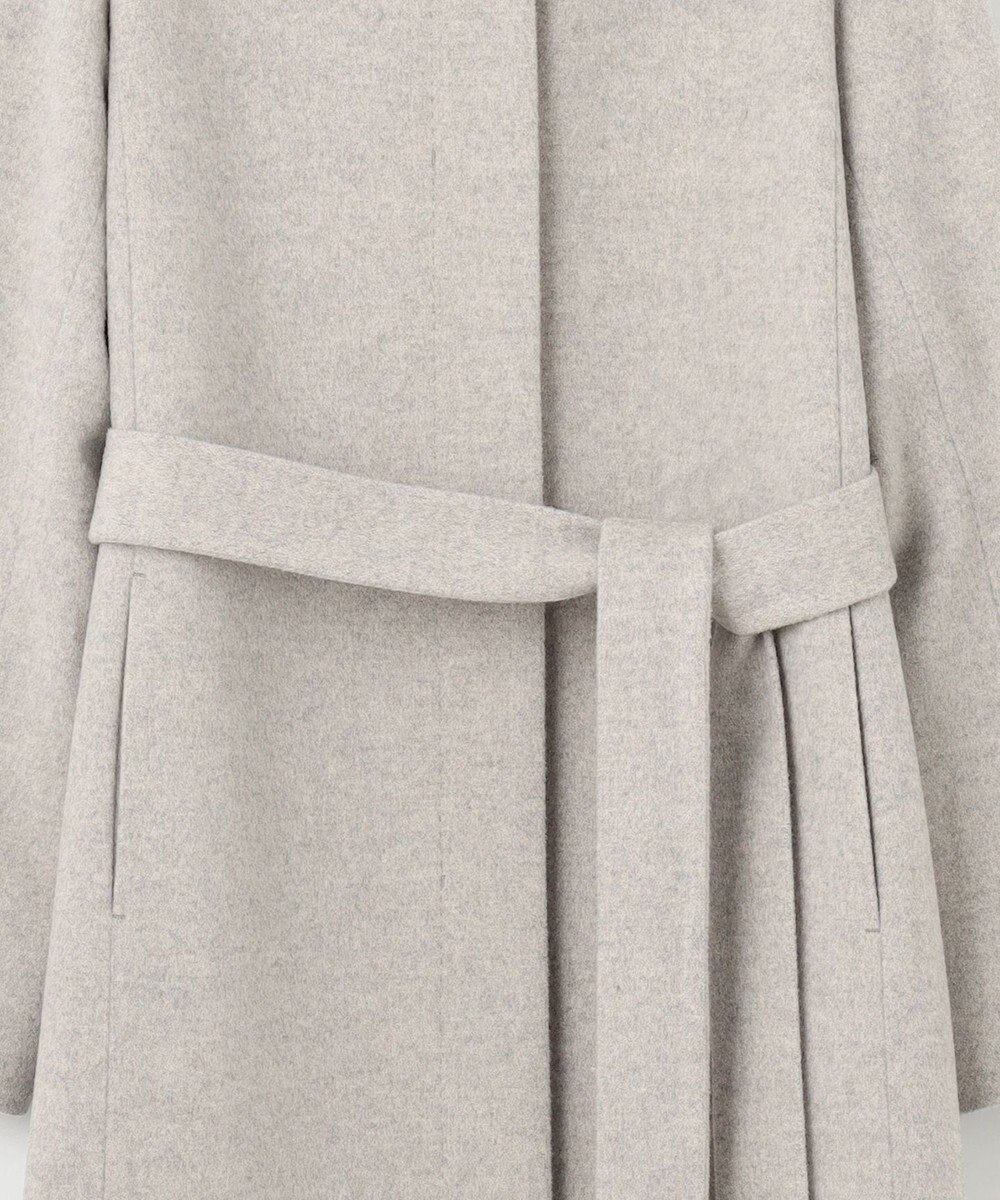 自由区 S シャルムビーバーノーカラーロング コート 