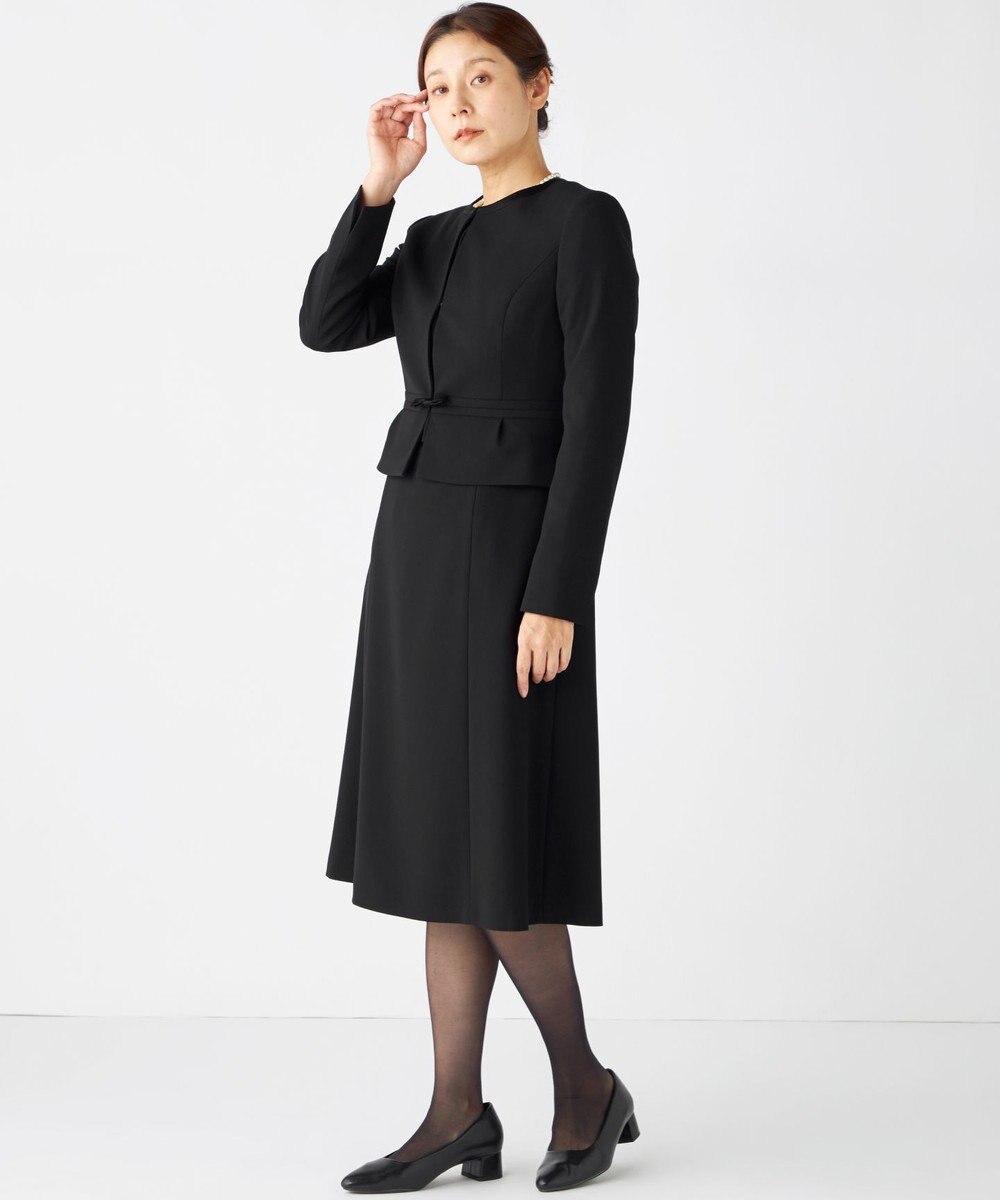 組曲 NOIR 【洗える】ウォッシャブルストレッチバーズアイ　ジャケット＋ワンピース 