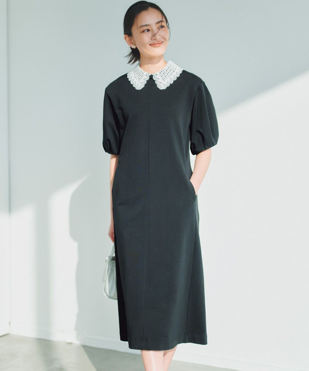 組曲 【2WAY】レース襟フレンチテリー ワンピース 