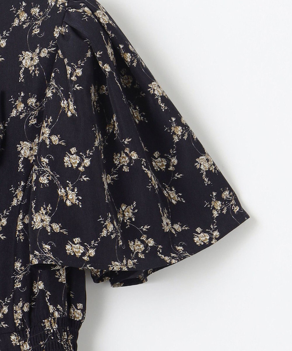 Feroux 【洗える】フラワープリント クラシカル ワンピース 