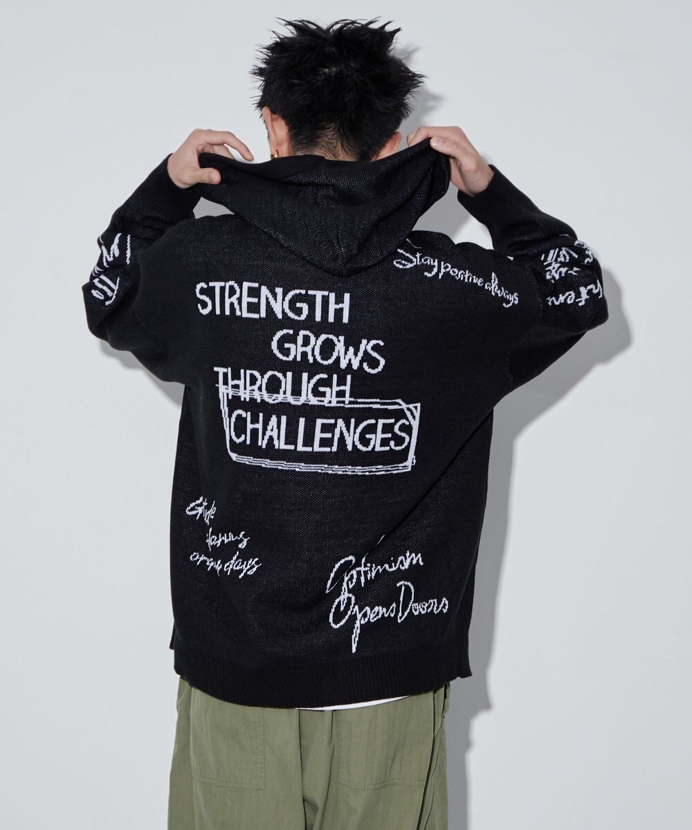 WEGO 【ユニセックス着用ITEM】ジャガードロゴジップパーカー 