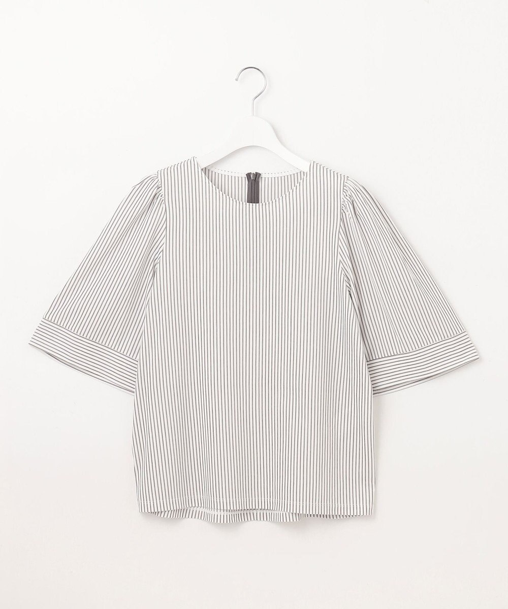 自由区 【洗える】リヨセルコットンストライプ カットソー 