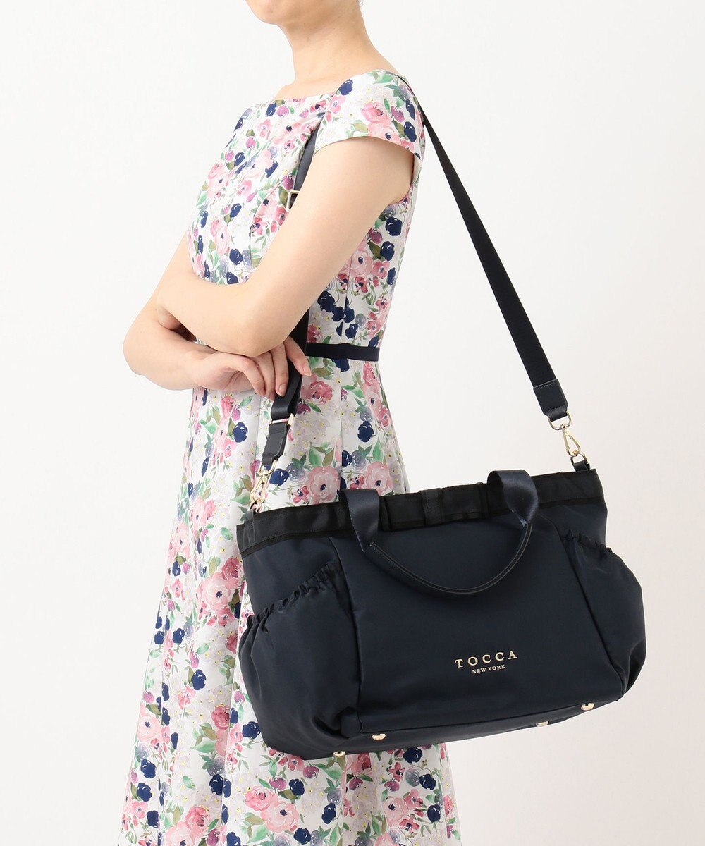 TOCCA DUAL RIBBON NYLON TOTE L トートバッグ L 