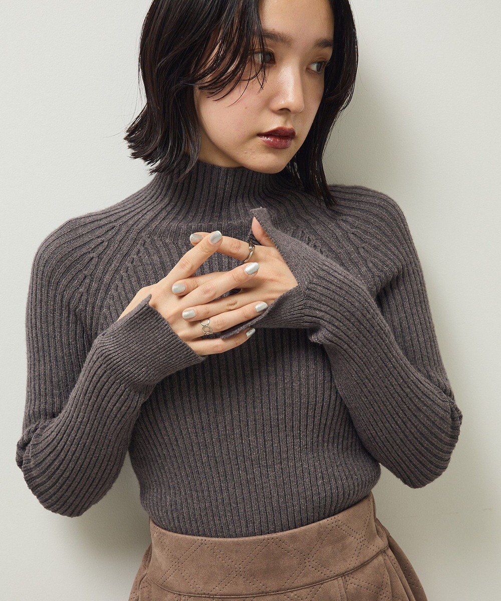 Green Parks ・Ｐｅｔｉｔ　Ｆｌｅｕｒ　ボトルネックリブニット 