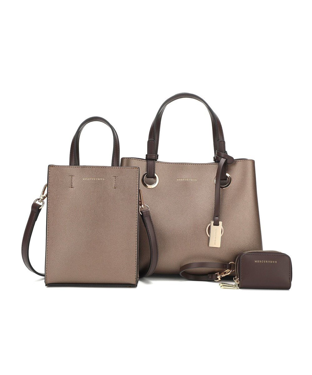 style code 【MERCURYDUO/マーキュリーデュオ】限定3点セット　①キーリング付両アオリハンドバッグ、②縦長ショルダーバッグパスポート入れ、③Wファスナースマートキーケース 