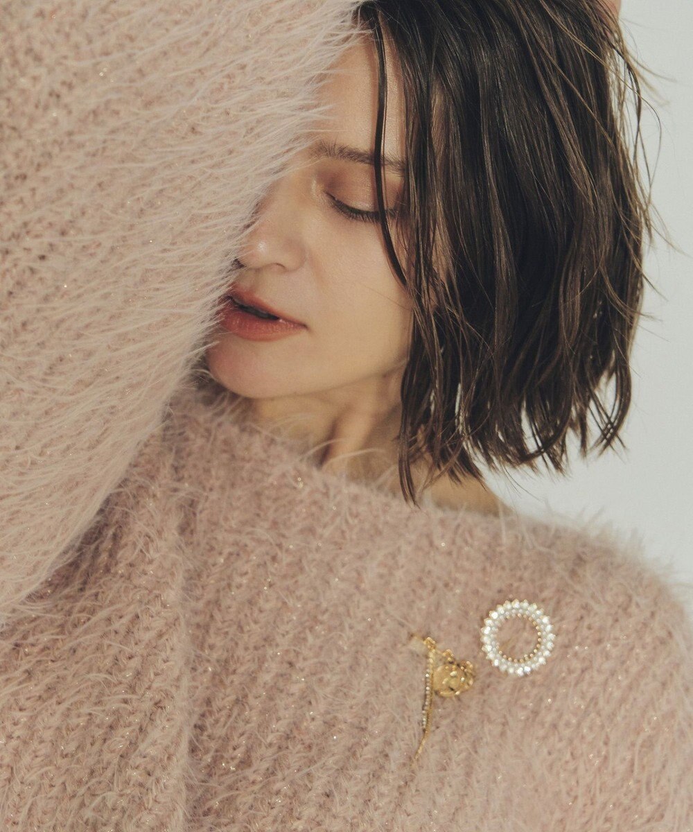 YECCA VECCA パールビジューサークルブローチ 