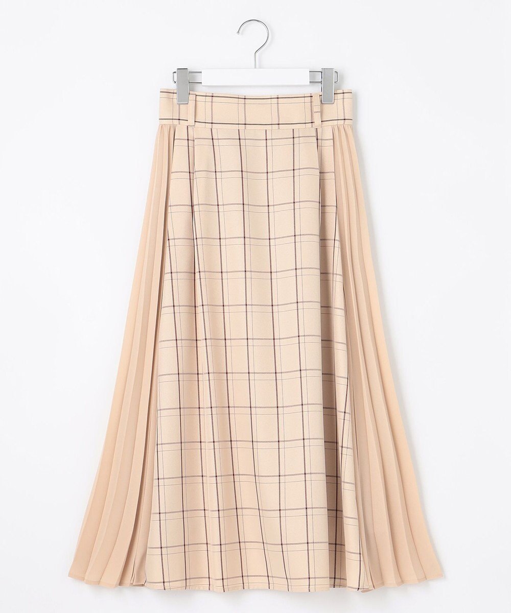 Feroux 【洗える】プリーツコンビチェック スカート 
