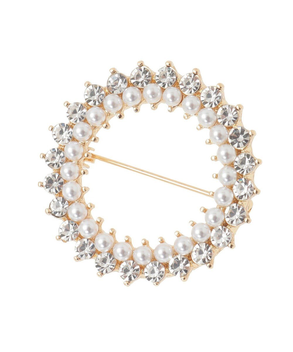 YECCA VECCA パールビジューサークルブローチ 