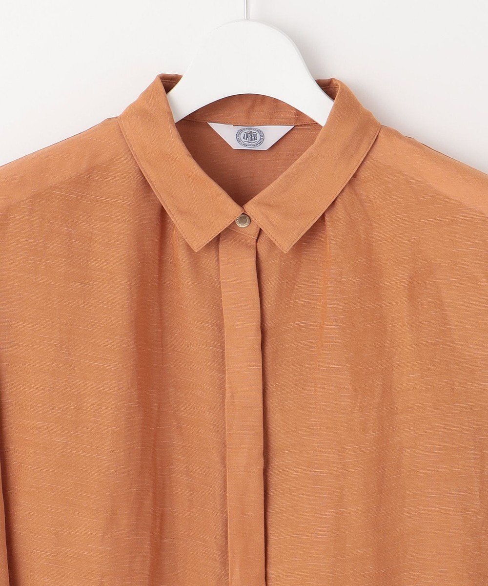 J.PRESS LADIES 【洗える】シアーリネン ブラウス 