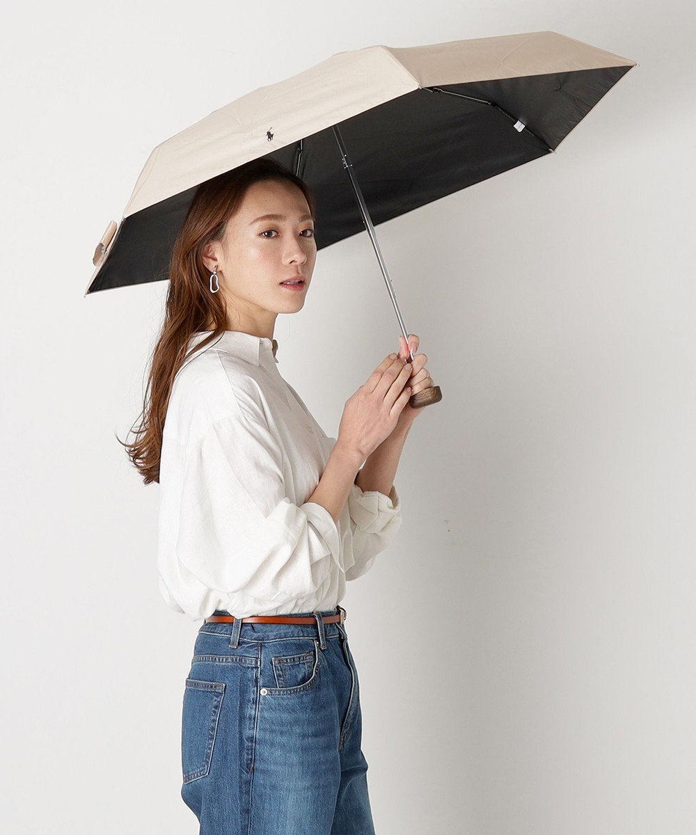 MOONBAT 【WEB限定】POLO RALPH LAUREN(ポロ ラルフローレン) 晴雨兼用日傘 折りたたみ傘 コンパクト PPワンポイント刺繍 一級遮光 遮熱 UV 