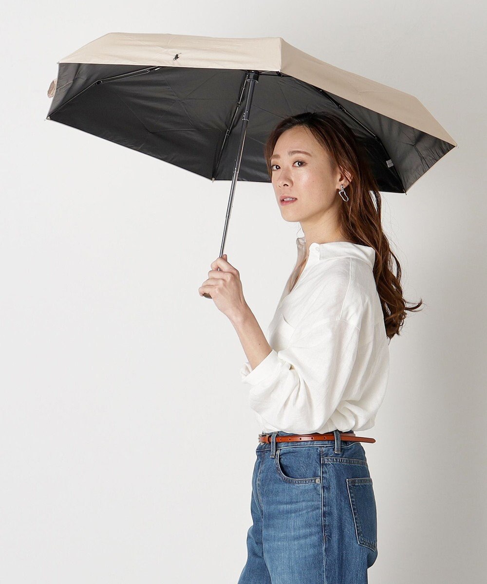 MOONBAT 【WEB限定】POLO RALPH LAUREN(ポロ ラルフローレン) 晴雨兼用日傘 折りたたみ傘 コンパクト PPワンポイント刺繍 一級遮光 遮熱 UV 