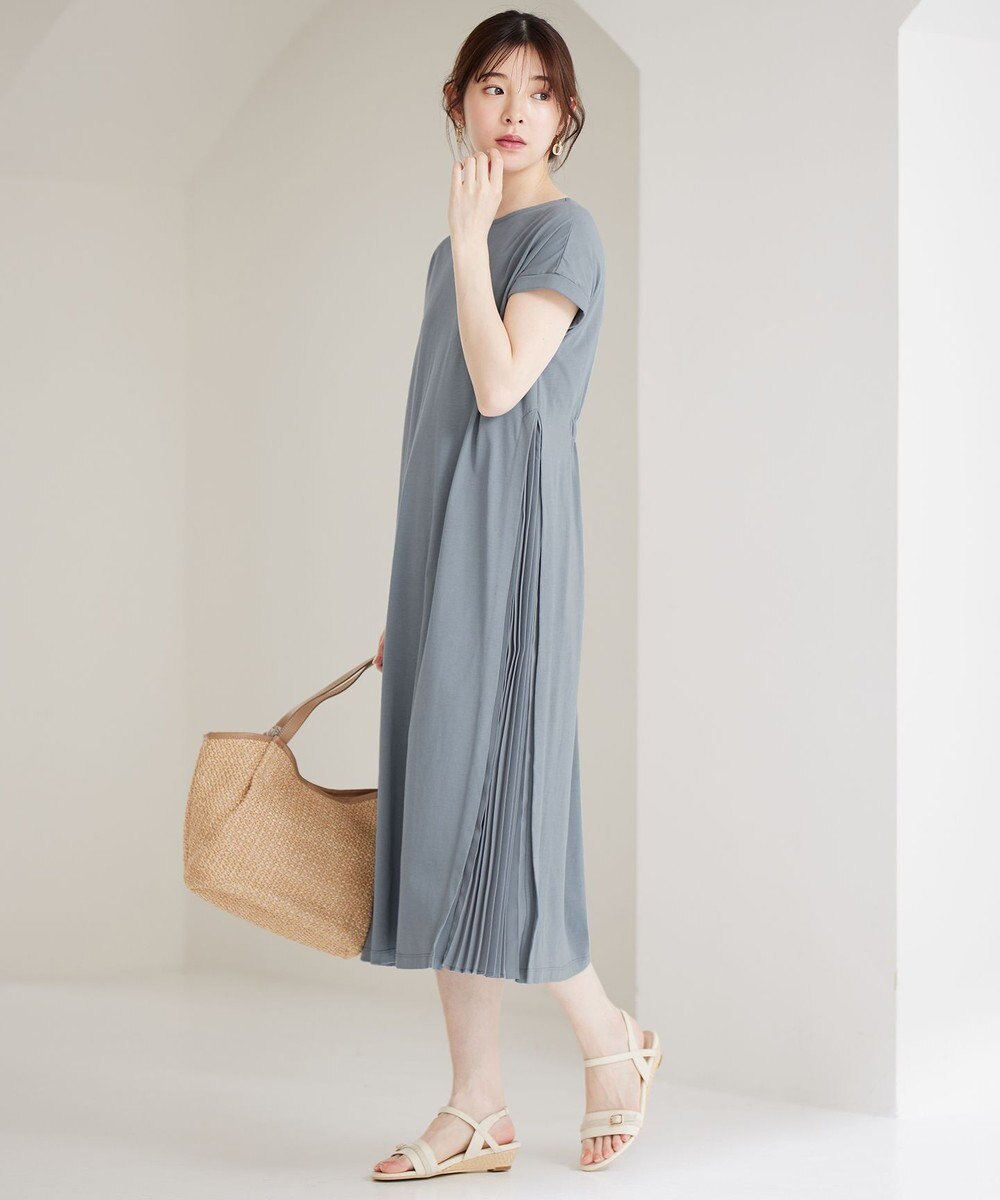 ANY SIS S 【接触冷感・UVケア】冷感サイドプリーツ ワンピース 