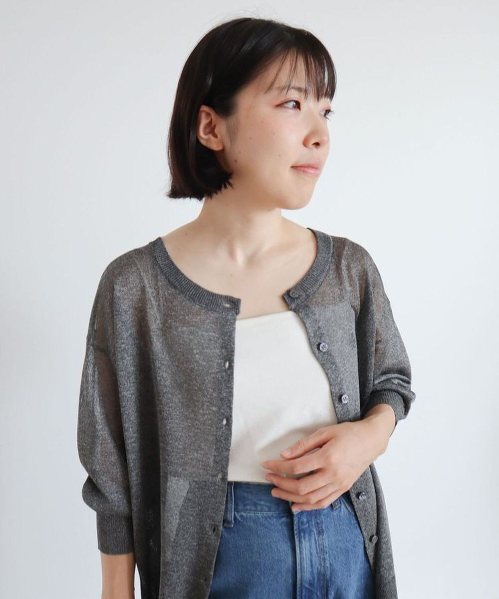 Green Parks ２ｗａｙ　７分袖ブライトシアーニットプルオーバー 