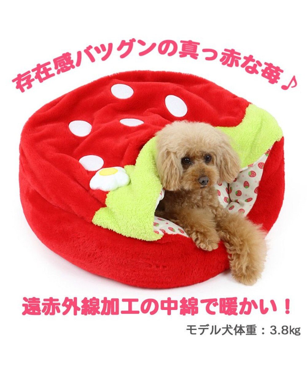 10日間限定 対象商品お買い得フェア 1 7 1 16 犬 ベッド おしゃれ 寝袋 カドラー 60cm いちご 丸型 赤 犬 猫 ベッド 小型犬 かわいい ふわふわ ネット限定 Pet Paradise ファッション通販 公式通販 オンワード クローゼット