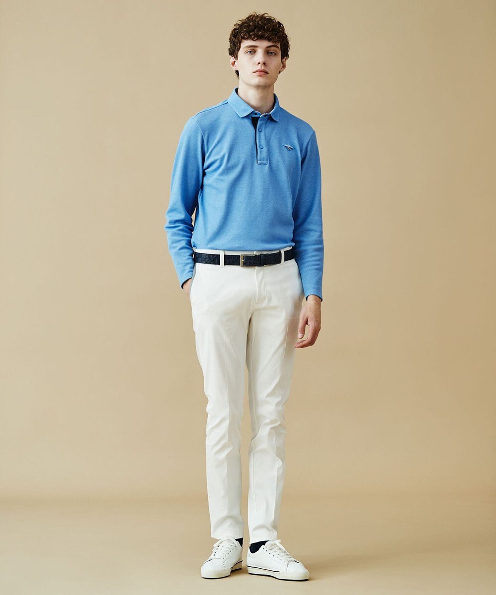 23区GOLF 長く愛せる定番人気！【MEN】【日本製】ハニカムカノコ 長袖ポロシャツ 