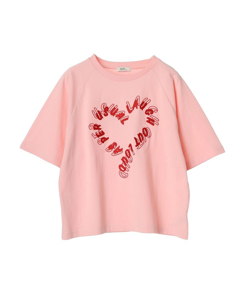 earth music&ecology ラメ刺繍ハートロゴＴ 