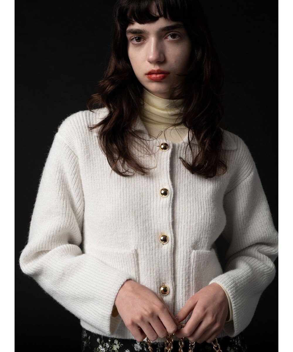 Te chichi フラットカラーメタル釦ニットジャケット《2025winter catalog item》 