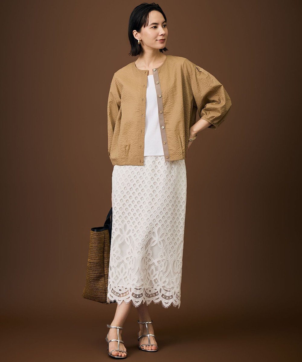 自由区 【SHIHOさん着用・こだわり素材・セットアップ対応】パネルレース スカート 