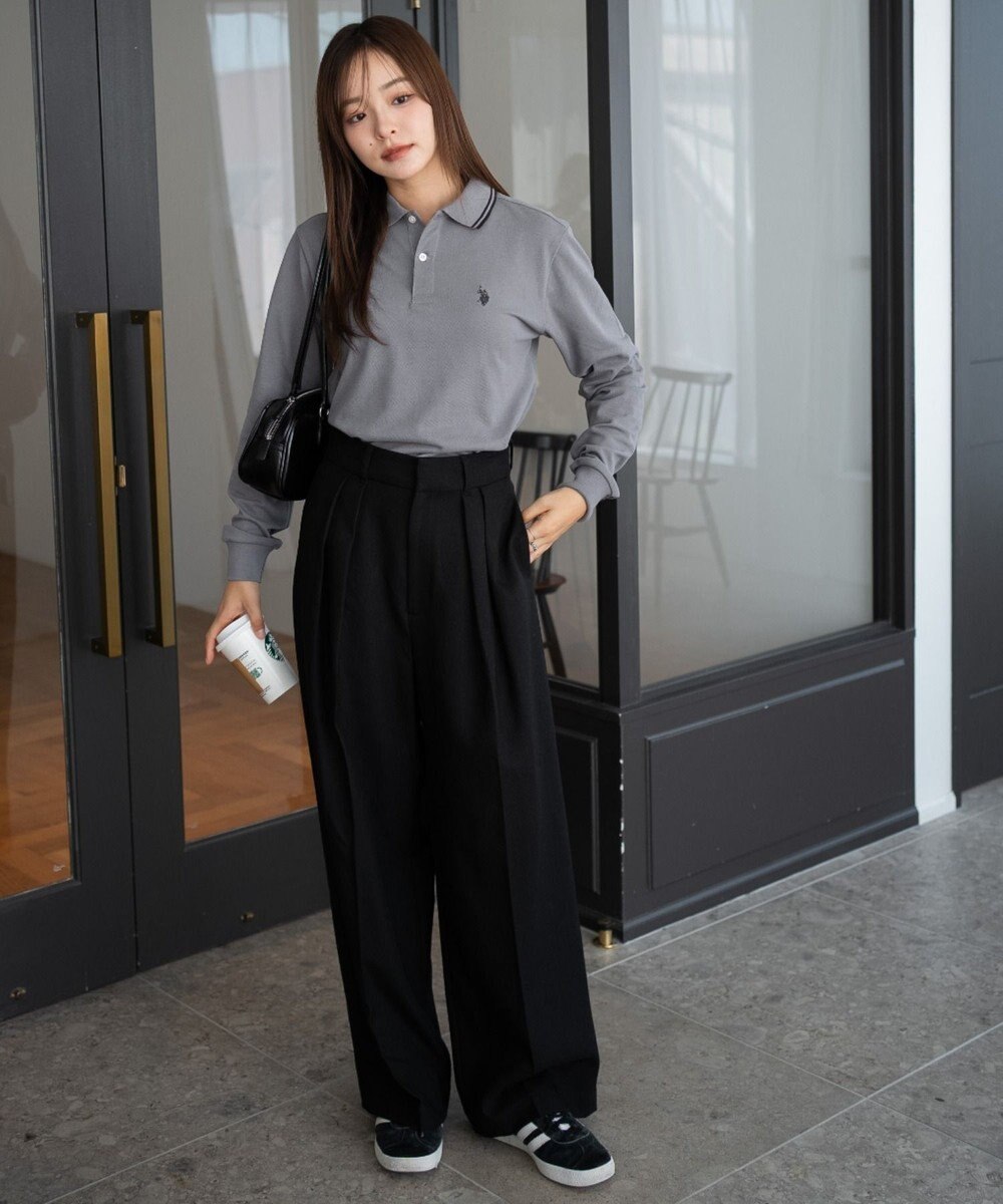 WEGO 【25年秋冬新作/ユニセックスITEM/SMLサイズ展開】別注USPOLOラインポロシャツ（長袖） 