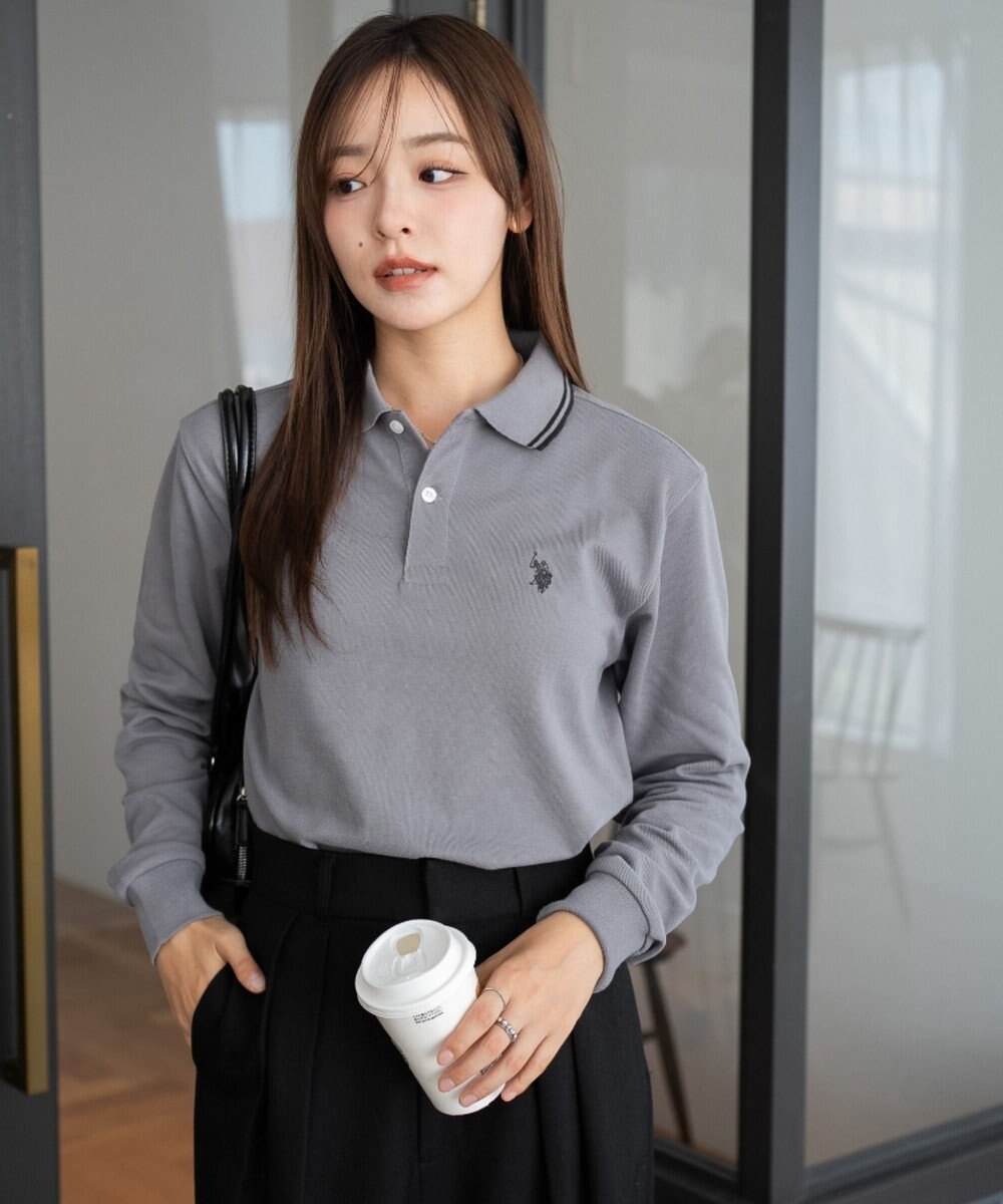 WEGO 【25年秋冬新作/ユニセックスITEM/SMLサイズ展開】別注USPOLOラインポロシャツ（長袖） 