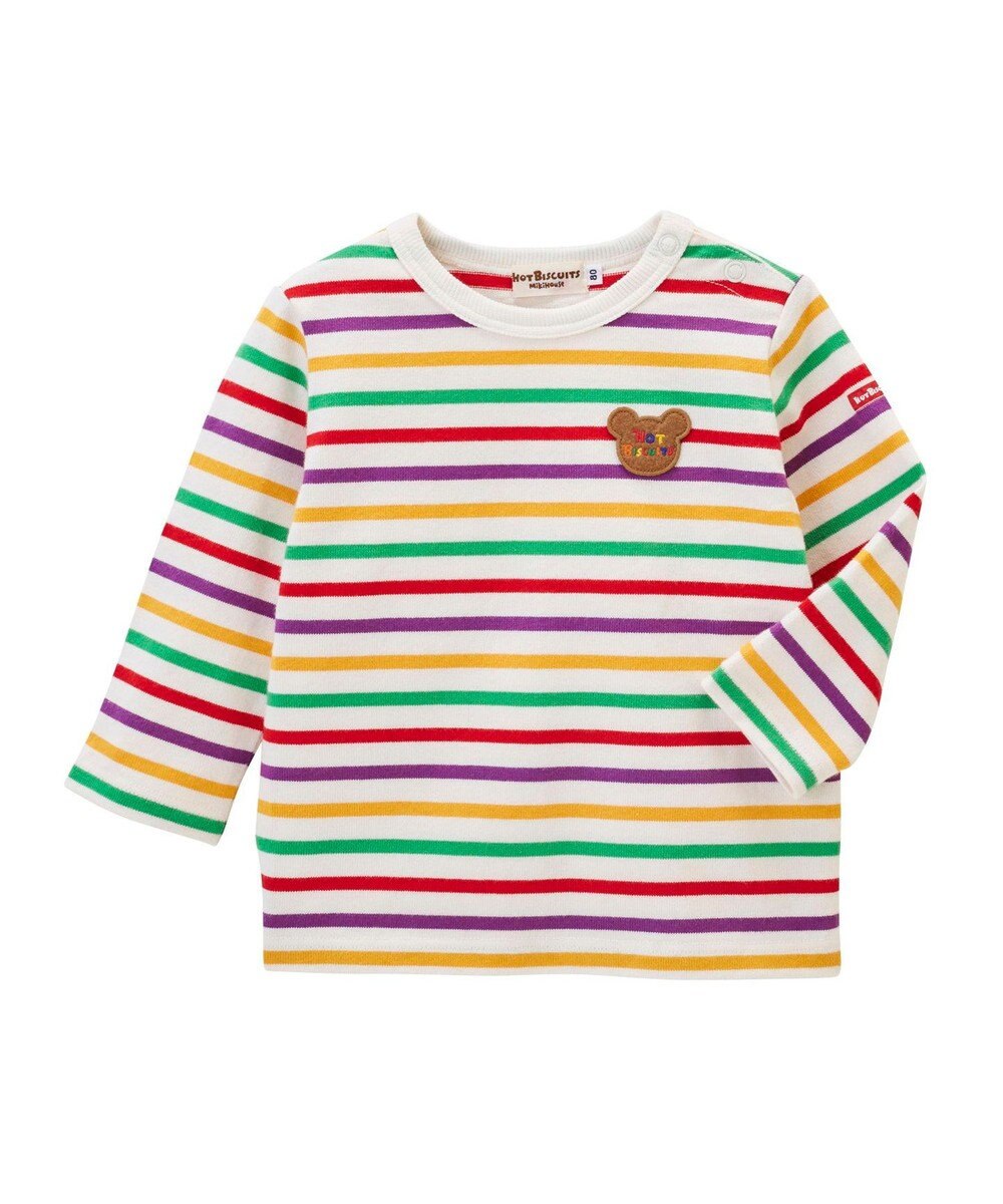 MIKI HOUSE HOT BISCUITS ボーダー柄長袖Tシャツ＆ベビースパッツギフトセット【BOX付き】 