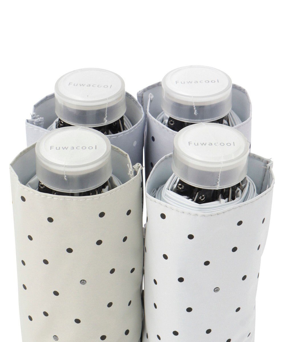 MOONBAT Fuwacool(フワクール) フワクールホワイト 晴雨兼用日傘 折りたたみ傘 ランダムドット 軽量 一級遮光／遮熱／UV 