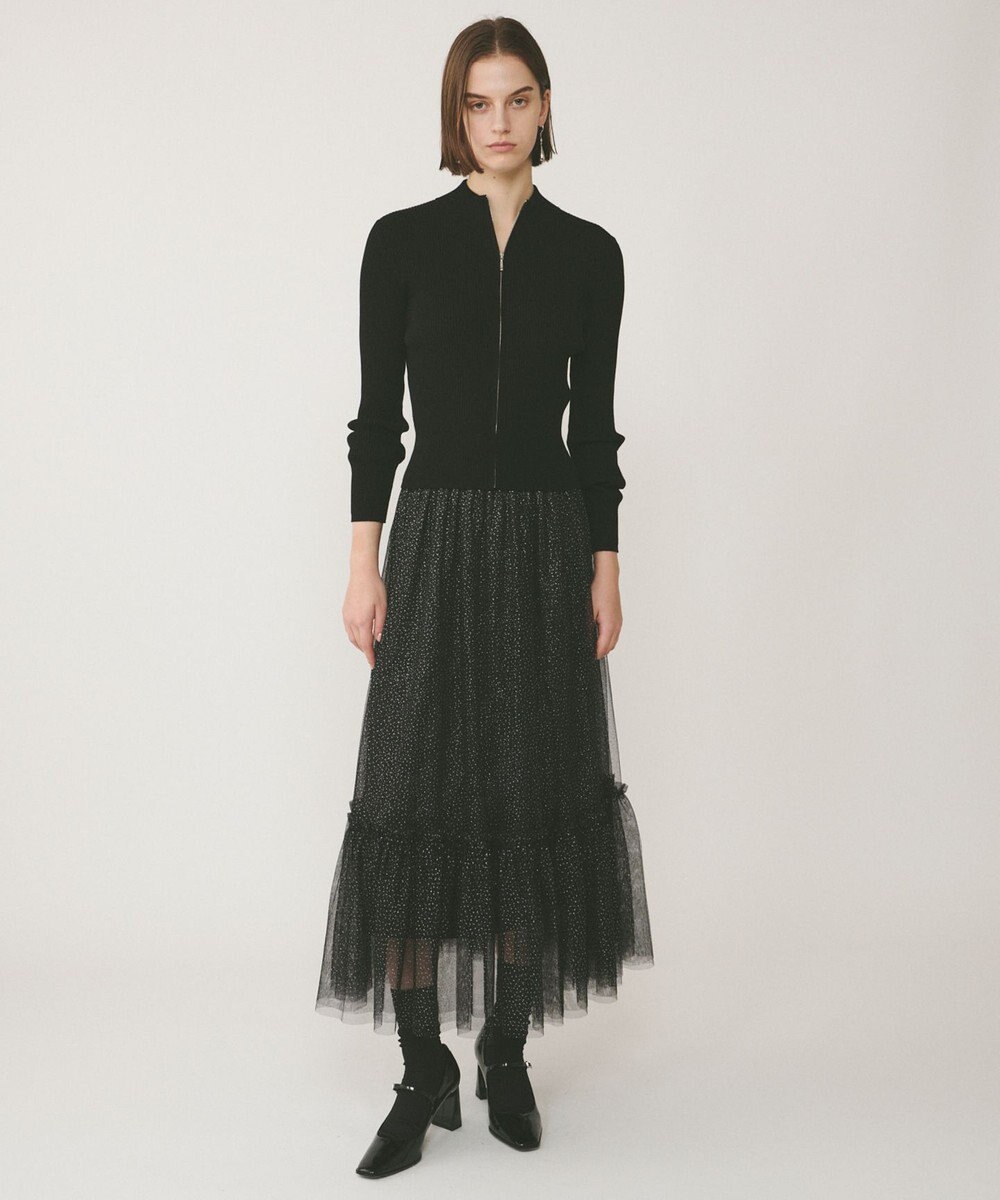 GRACE CONTINENTAL リブニットzipトップ 