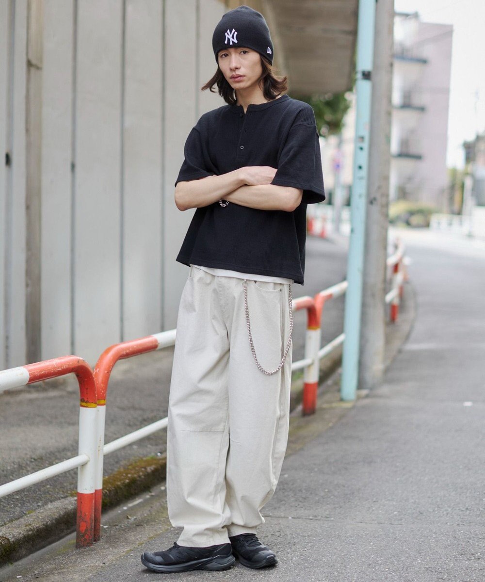 WEGO 【ユニセックス着用ITEM/MLサイズ展開】ワッフルヘンリーネックT（SS） 