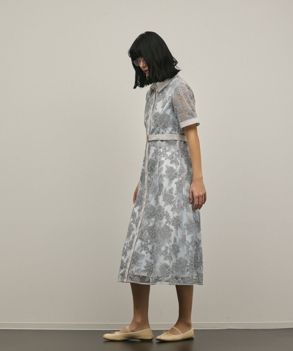 GRACE CONTINENTAL フラワーコード刺繍ワンピース 