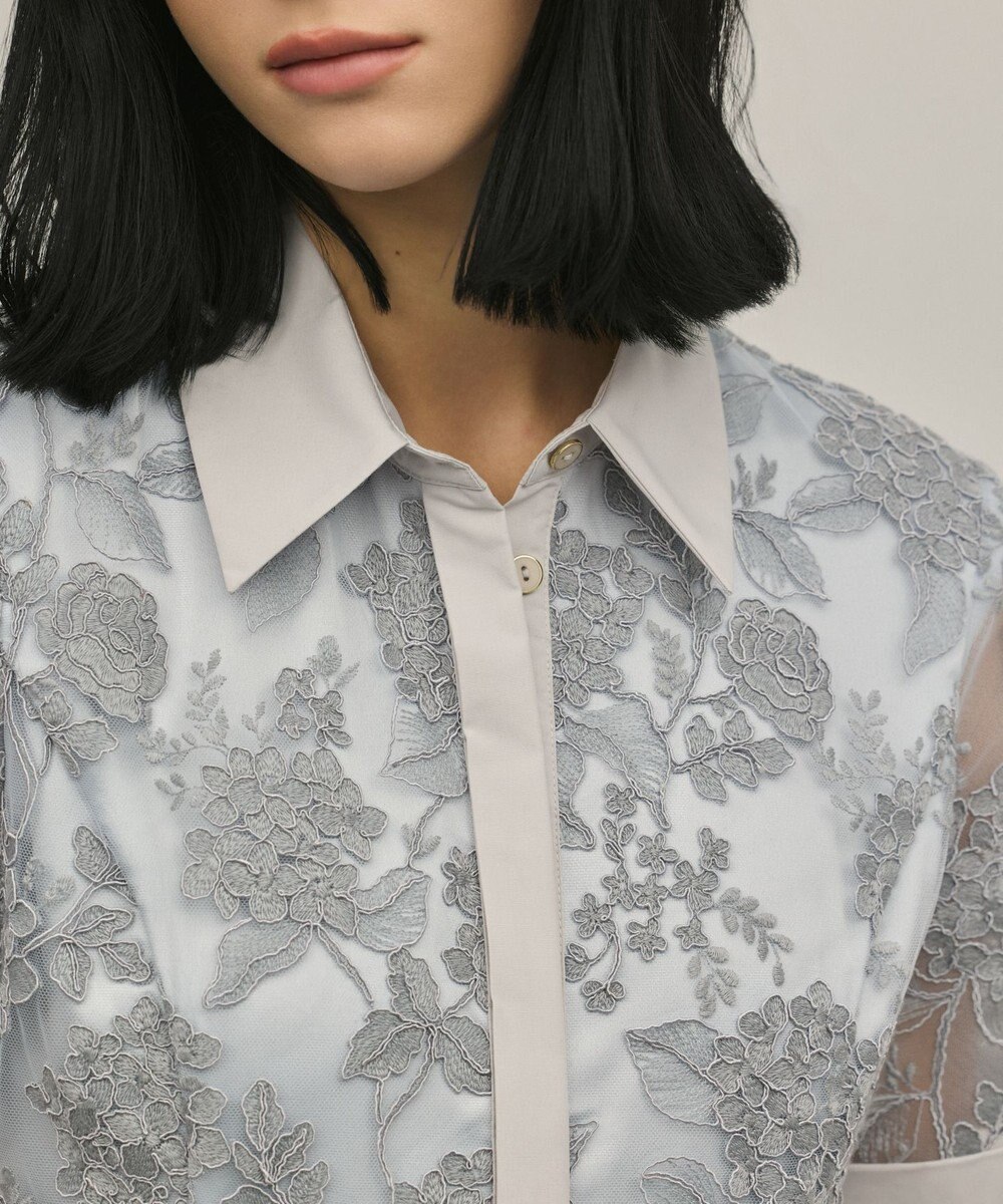 GRACE CONTINENTAL フラワーコード刺繍ワンピース 