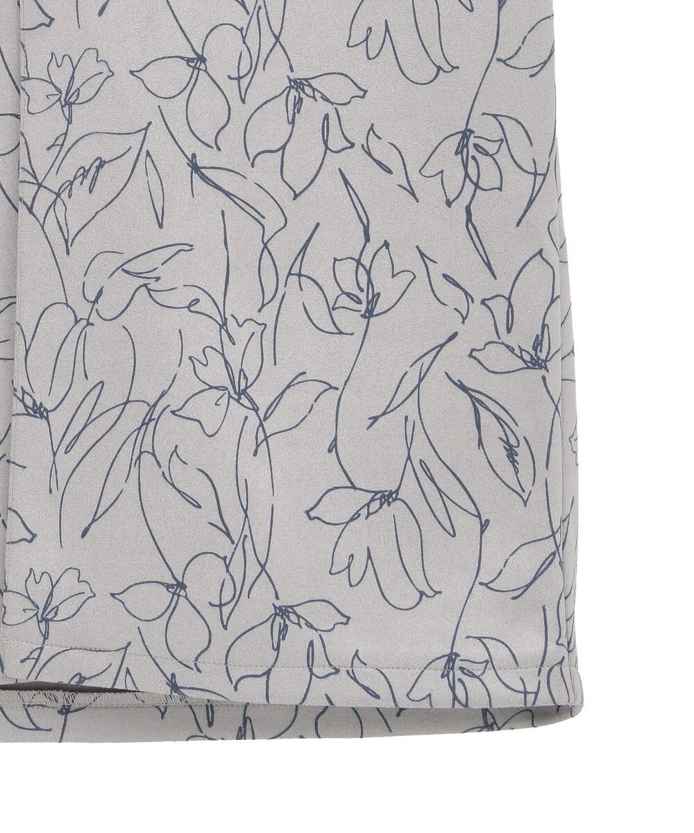 YECCA VECCA ラインフラワー柄フェイクスエードスカート 