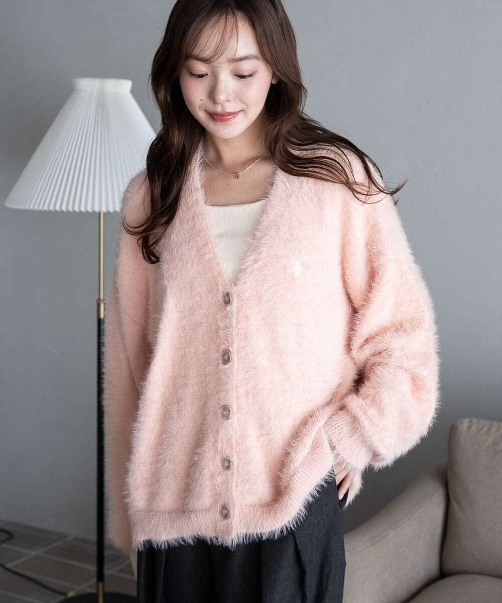 WEGO 【25年秋冬新作/WEB限定】別注USPOLOシャギーニットカーデ 