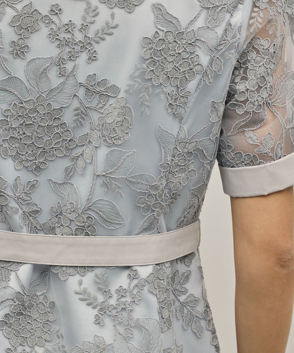 GRACE CONTINENTAL フラワーコード刺繍ワンピース 