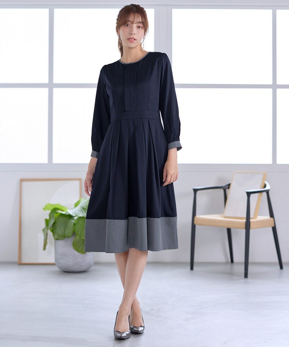 Tiaclasse 【セレモニー・新色追加】キーネックフレアワンピース 