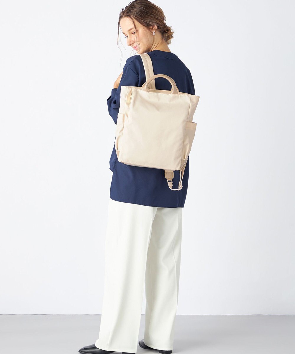 LA BAGAGERIE ツイルナイロン×エナメル リュックサック 