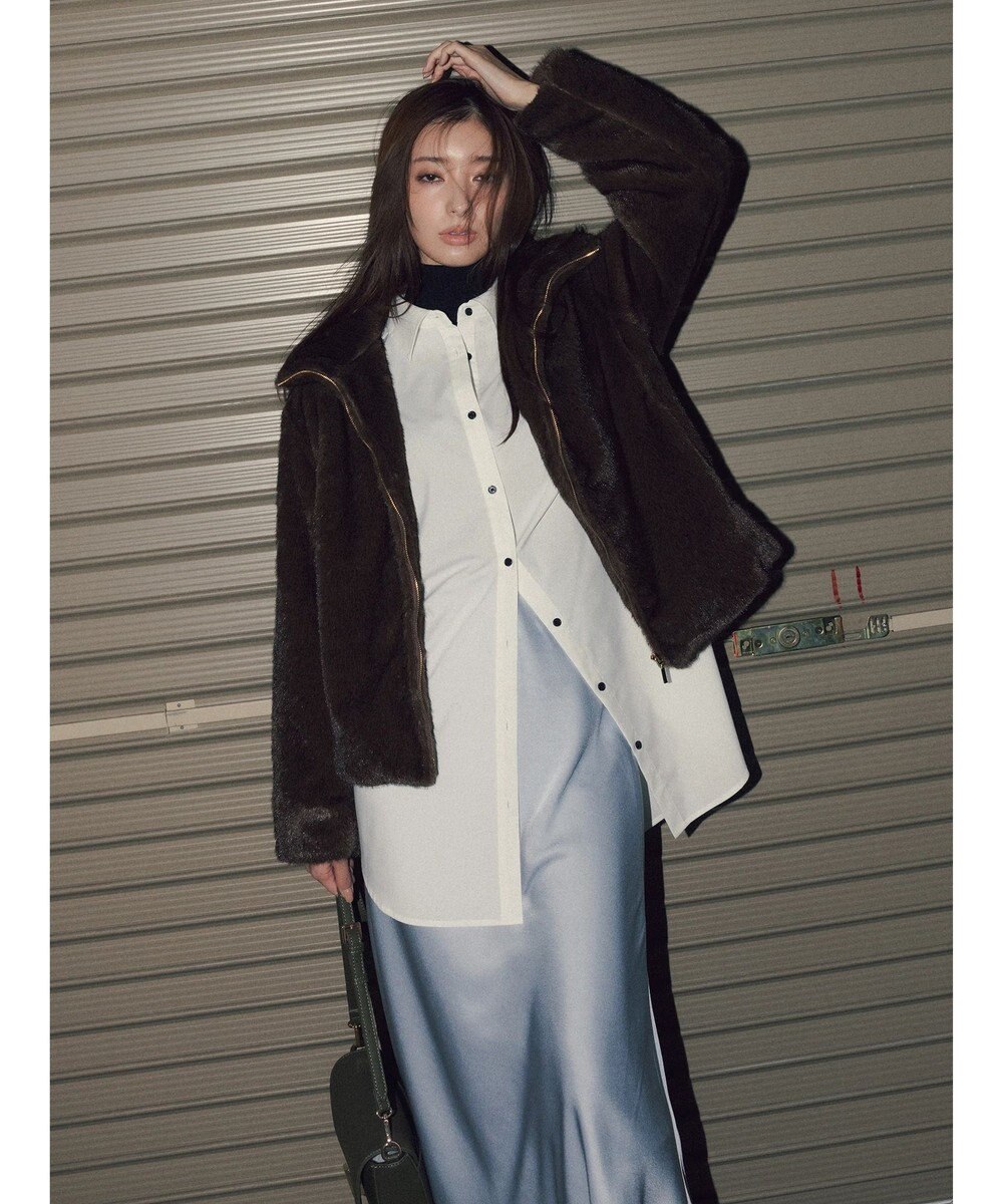 Te chichi 【宮本茉由着用】グラデーションファースタンドジャケット 